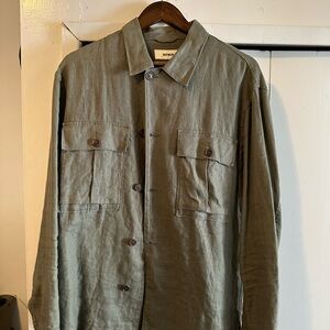 BUCK MASON SAGE LOOMED LINEN FATIGUE SHIRT